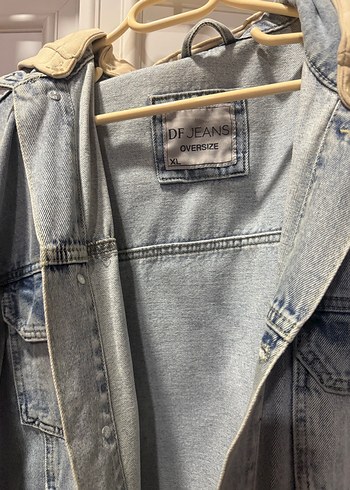 Düğmeli Gri Denim Kadın kot Ceket - Görsel 2