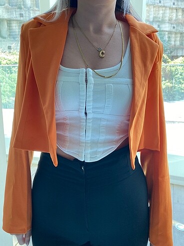 40 Beden Crop Blazer Ceket