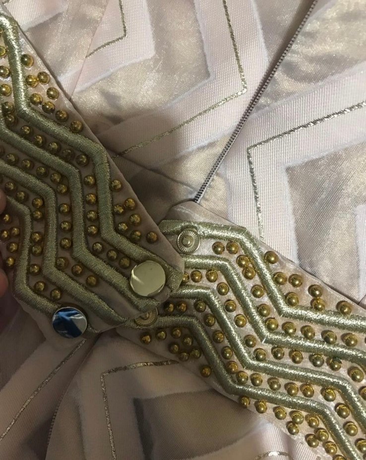 Pudra bej Uzun Kadın Elbise - Görsel 5