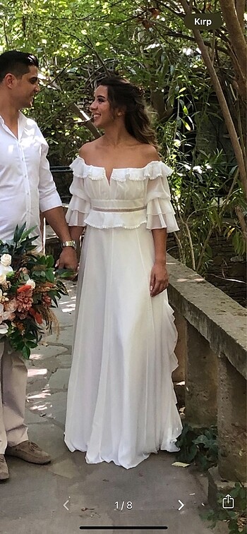 Bridal Volanlı sifon elbise