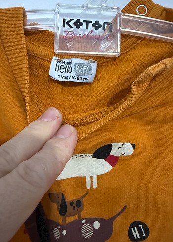 Erkek Çocuk Sweatshirt 2 li gri turuncu 1 yas - Görsel 2