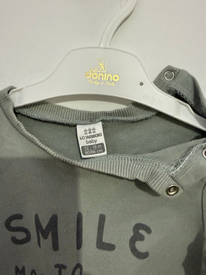 Erkek Çocuk Sweatshirt 2 li gri turuncu 1 yas - Görsel 5