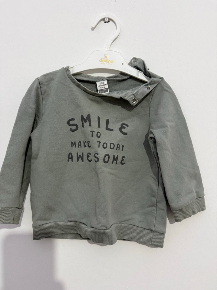 Erkek Çocuk Sweatshirt 2 li gri turuncu 1 yas - Görsel 4