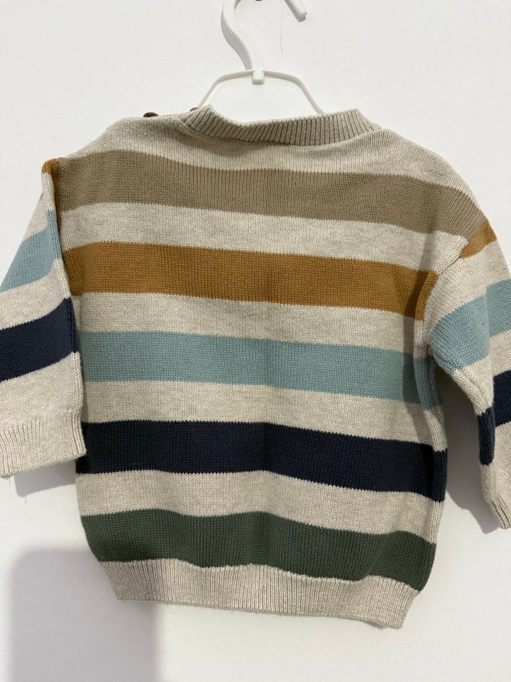 H&M 4-6 aylik  cizgili kazak - Görsel 2