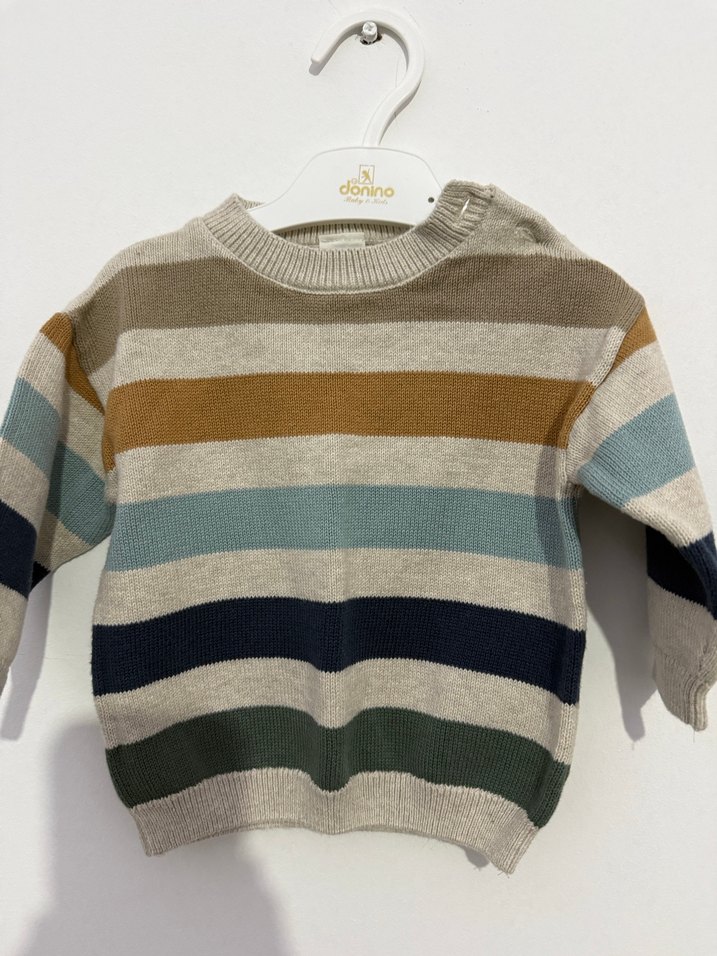 H&M 4-6 aylik  cizgili kazak - Görsel 3