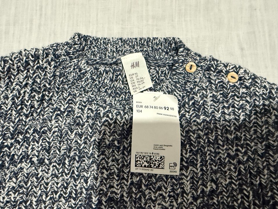 H&m gri bebek Kazak 1,5-2 yaş sıfır etiketli - Görsel 2