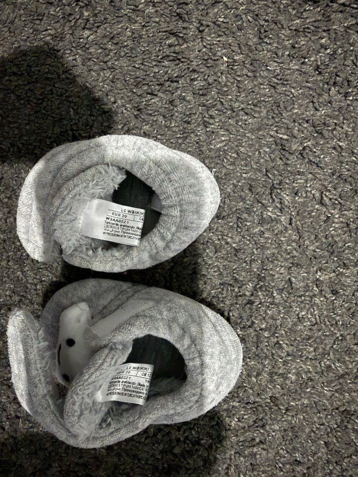 Gri Erkek Çocuk Sıcak ev panduf - Görsel 2