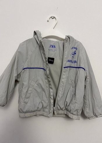 Zara Gri Kapüşonlu Fermuarlı Erkek Çocuk Yağmurluk - Görsel 4