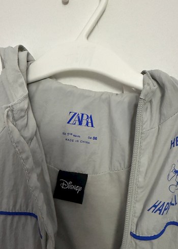 Zara Gri Kapüşonlu Fermuarlı Erkek Çocuk Yağmurluk - Görsel 3