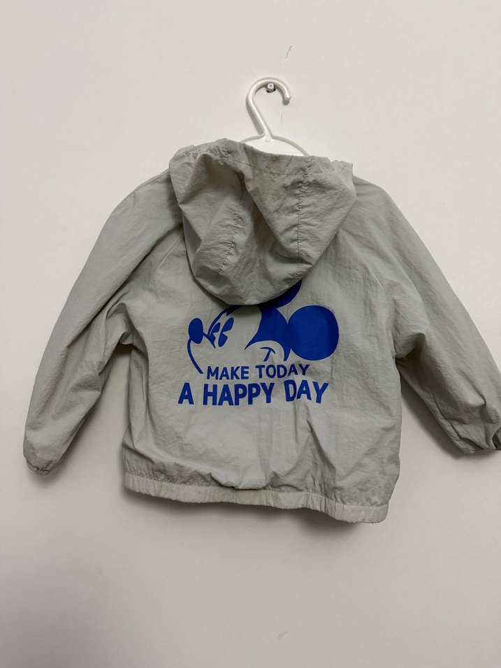 Zara Gri Kapüşonlu Fermuarlı Erkek Çocuk Yağmurluk - Görsel 2