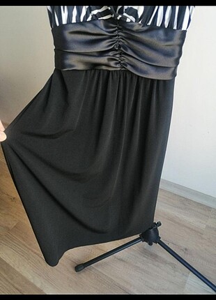 38 Beden Siyah leopar desenli abiye elbise 