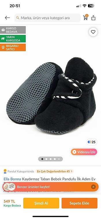 Ella bona ev patik panduf siyah