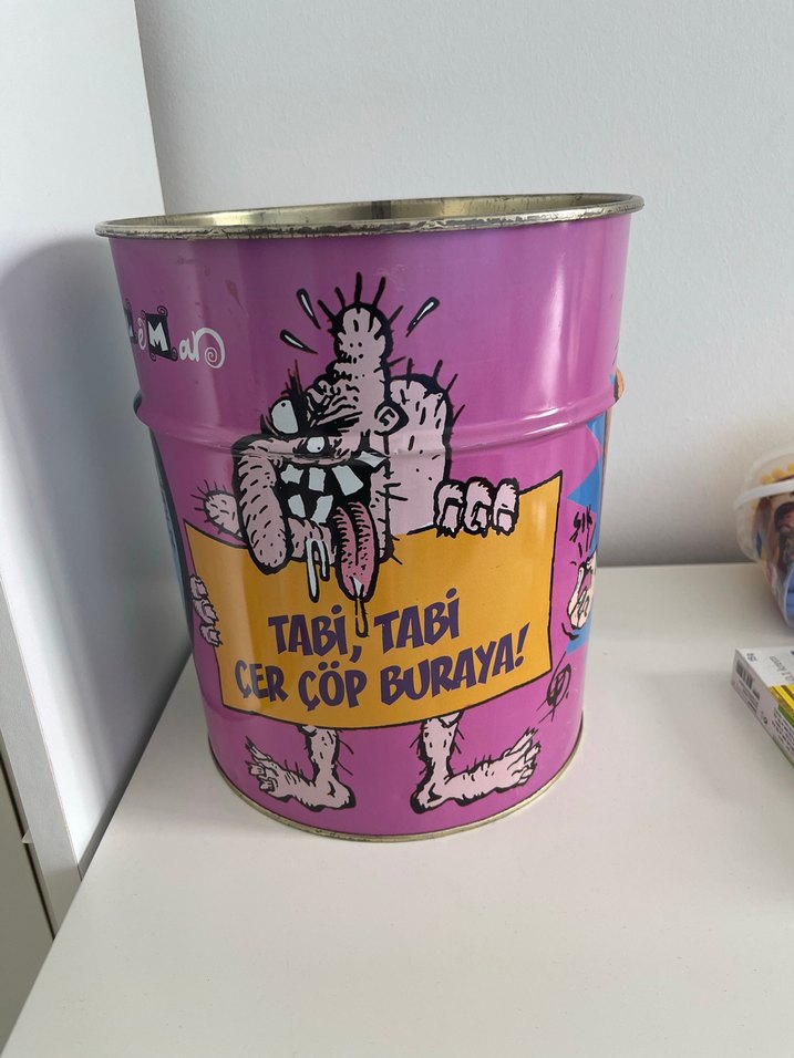 Mor leman kültür dergi çöp kovası fuar ürünü - Görsel 2