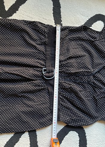 Düğmeli Puantiyeli Kemerli Gri hamile bluz - Görsel 5