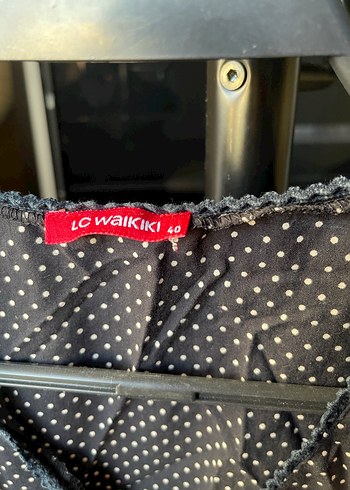 Düğmeli Puantiyeli Kemerli Gri hamile bluz - Görsel 4