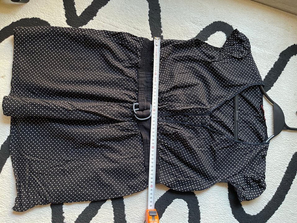 Düğmeli Puantiyeli Kemerli Gri hamile bluz - Görsel 5