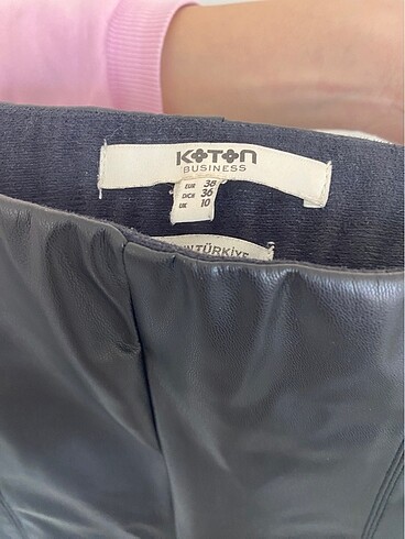 Koton Koton deri siyah pantolon