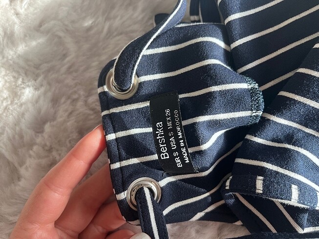 s Beden Çizgili Salopet elbise