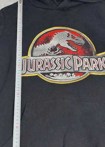 l Beden siyah Renk Siyah Jurassic Park Kapüşonlu Sweatshirt