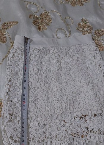 24-36 Ay Beden beyaz Renk Dantel Detaylı Beyaz Bohem Kız Eteği