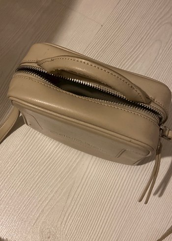 Bej Deri Kadın Çapraz Çanta - Görsel 2