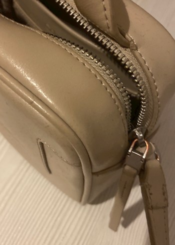 Bej Deri Kadın Çapraz Çanta - Görsel 8