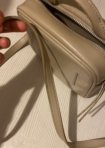 Bej Deri Kadın Çapraz Çanta - Görsel 5