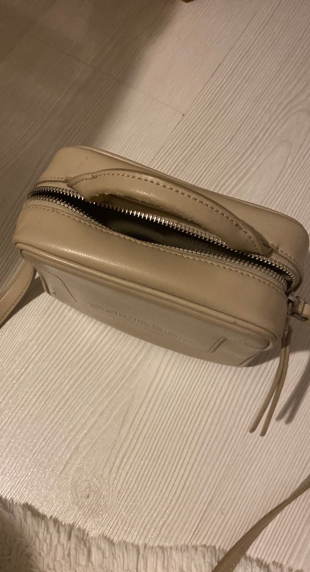 Bej Deri Kadın Çapraz Çanta - Görsel 2