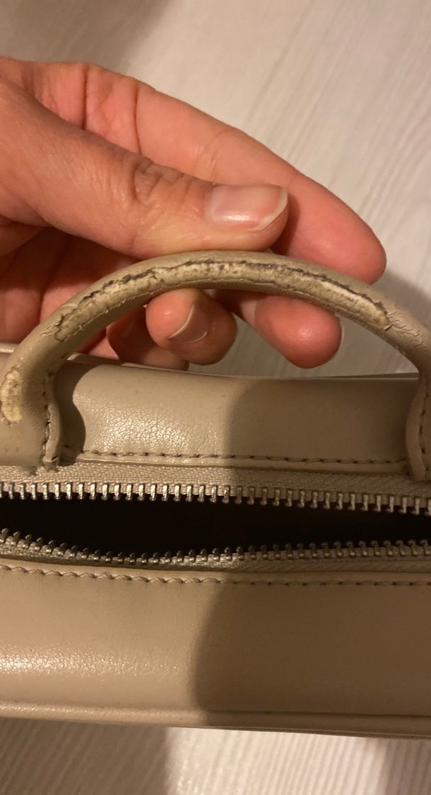 Bej Deri Kadın Çapraz Çanta - Görsel 3