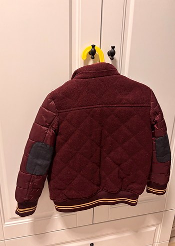 Bordo Erkek Çocuk Düğmeli Streetwear Mont - Görsel 4