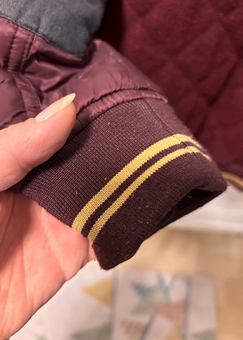 Bordo Erkek Çocuk Düğmeli Streetwear Mont - Görsel 5