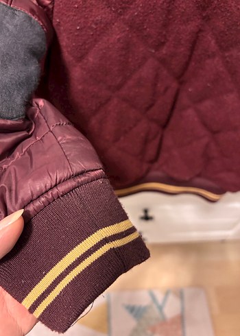 Bordo Erkek Çocuk Düğmeli Streetwear Mont - Görsel 6