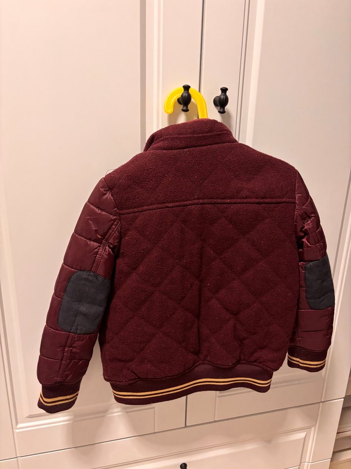 Bordo Erkek Çocuk Düğmeli Streetwear Mont - Görsel 4