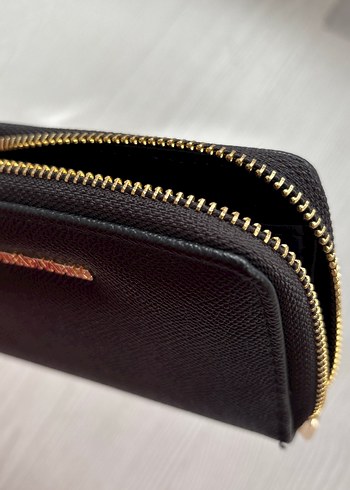 Altın Fermuarlı Yılan Desenli Deri Kadın Cüzdanı - Görsel 9