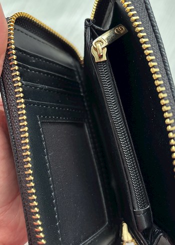 Altın Fermuarlı Yılan Desenli Deri Kadın Cüzdanı - Görsel 5