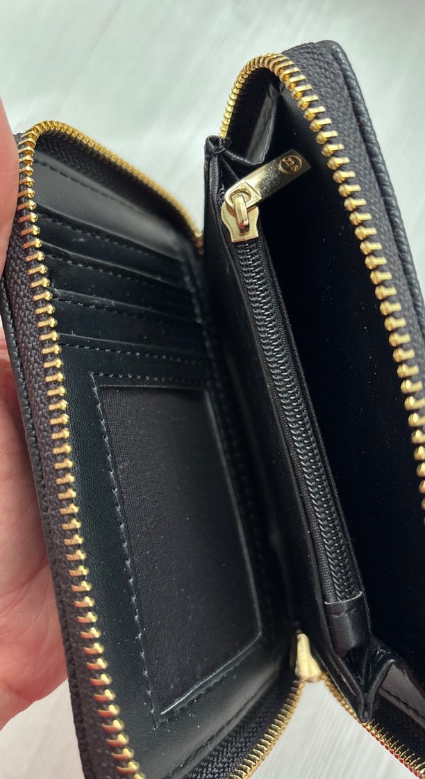 Altın Fermuarlı Yılan Desenli Deri Kadın Cüzdanı - Görsel 5