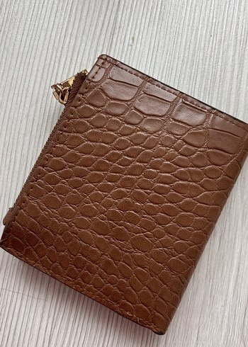 Kahverengi Deri Yılan Desenli Kadın Cüzdan - Görsel 5