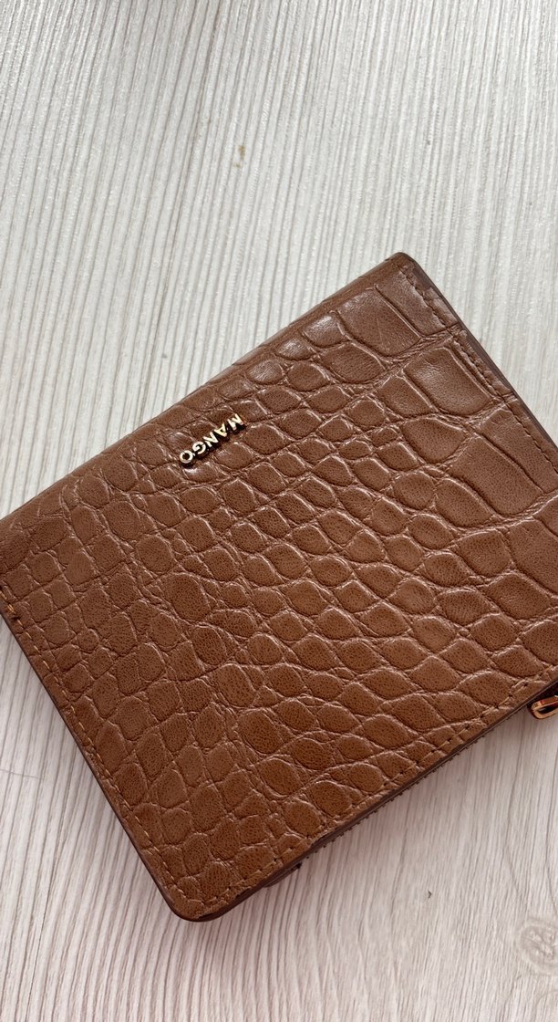 Kahverengi Deri Yılan Desenli Kadın Cüzdan - Görsel 4