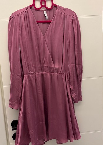 Mor Midi Bohem V Yaka Kadın Elbise - Görsel 8