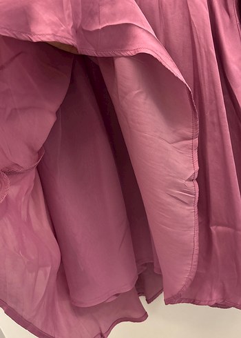 Mor Midi Bohem V Yaka Kadın Elbise - Görsel 2