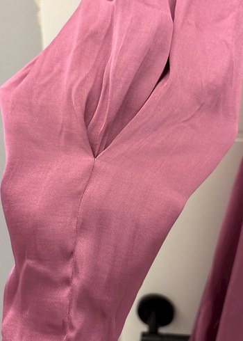 Mor Midi Bohem V Yaka Kadın Elbise - Görsel 4