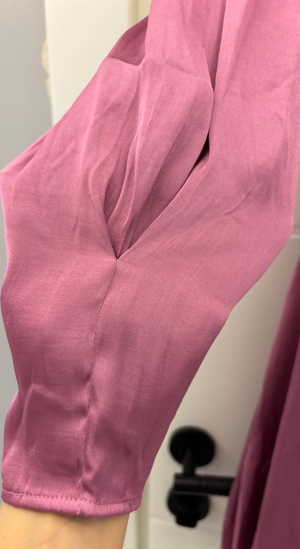 Mor Midi Bohem V Yaka Kadın Elbise - Görsel 4