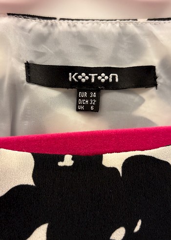 Siyah Beyaz Çiçek Desenli Kadın elbisesi - Görsel 5