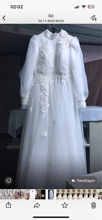 Sade zarif tesettür gelinlik - Görsel 5