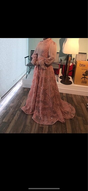 m Beden pembe Renk Düğün nişan kına abiye