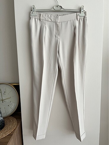 Mango kadın pantolon bej havuç model