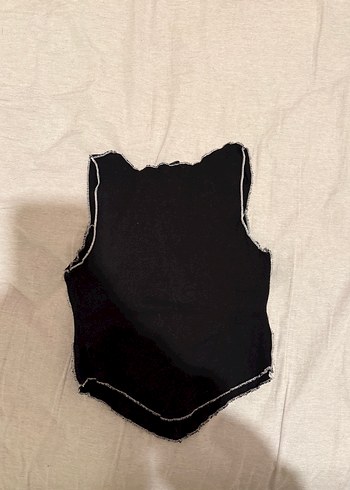 Kolsuz Siyah Kız Keten Yelek - Görsel 2