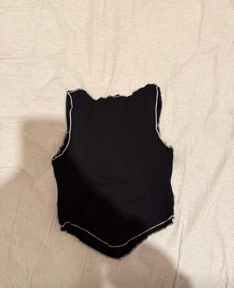 Kolsuz Siyah Kız Keten Yelek - Görsel 2