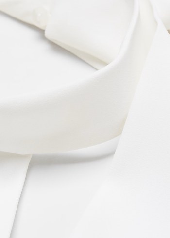 Mango Boyundan Bağlamalı Beyaz Elbise - Görsel 5