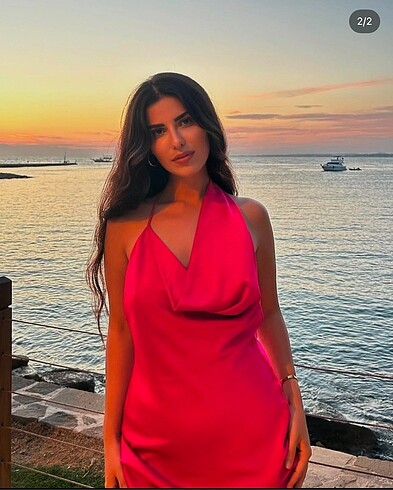 m Beden pembe Renk Zara elbise